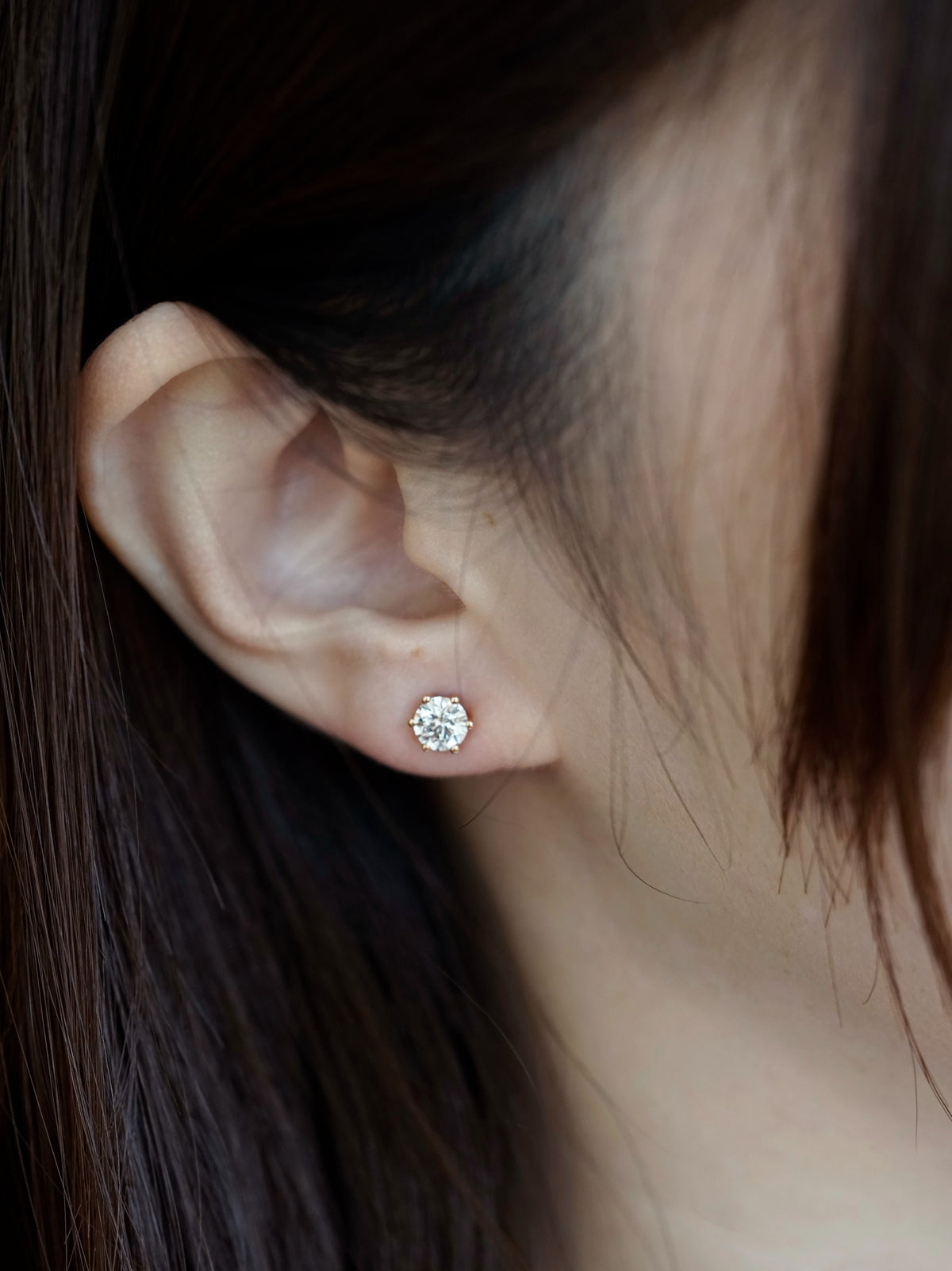 Éclat Solitaire 6-Prong Ear Studs