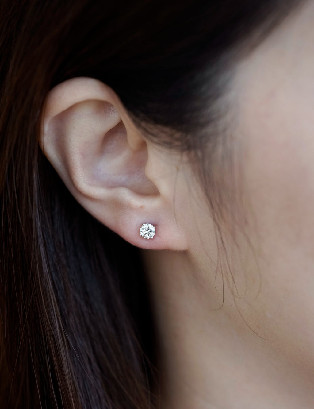 Éclat Solitaire 4-Prong Ear Studs